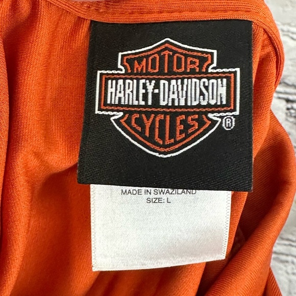 Harley-Davidson Men's Orange Polo Shirt Size‎ Large Pre-Owned - Picture 4 of 9